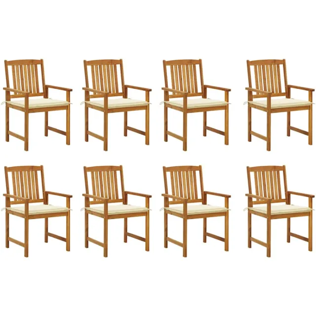 vidaXL Tuinstoelen 8 st met kussens massief acaciahout Crème