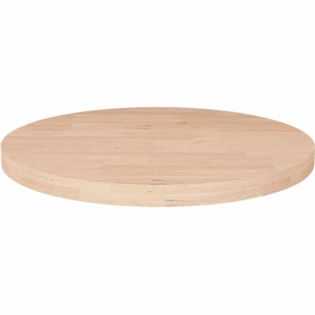 vidaXL Tafelblad rond Ø50x2,5 cm onbehandeld massief eikenhout Bruin