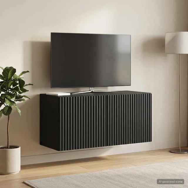 vidaXL Wandbeugel TV-kast 59,5 x 31 x 30 cm Zwart Bewerkt hout, foto 2
