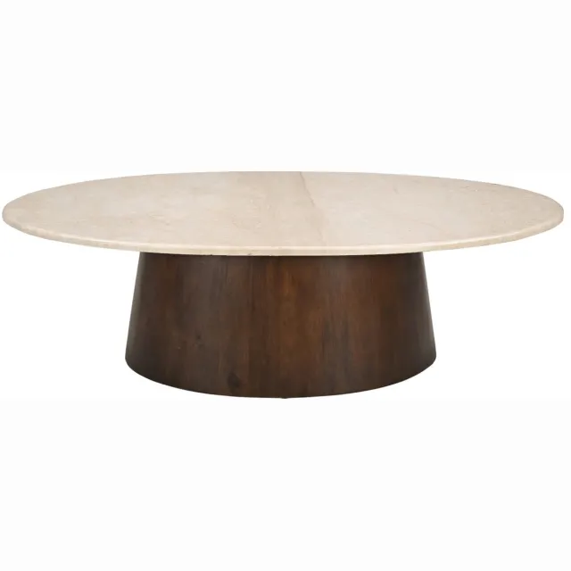 Livingfurn Salontafel Bottecino - Beige Marmer - 120x65x36cm
