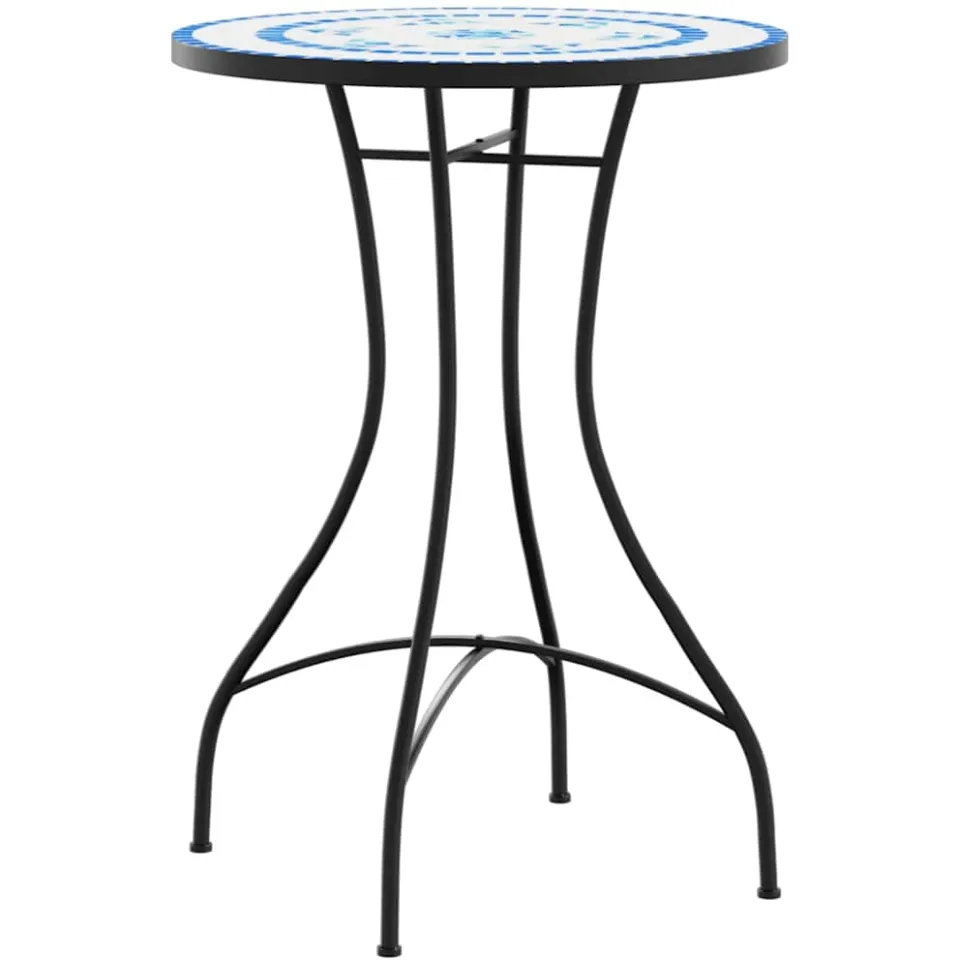 vidaXL Bistroset mozaïek ijzer en keramiek blauw en wit, foto 3