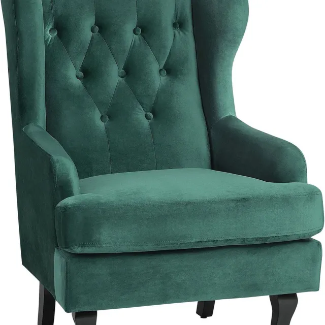 Beliani ALTA - Chesterfield fauteuil - Donkergroen - Fluweel