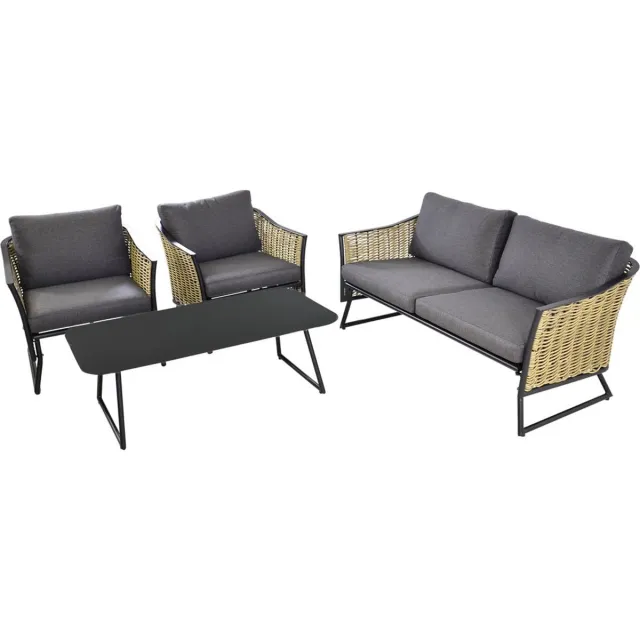 Lesliliving Loungeset Solamente Zwart