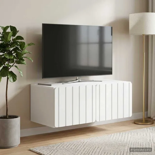 vidaXL Wandbeugel TV-kast 78,5 x 41 x 30 cm Wit Bewerkt hout