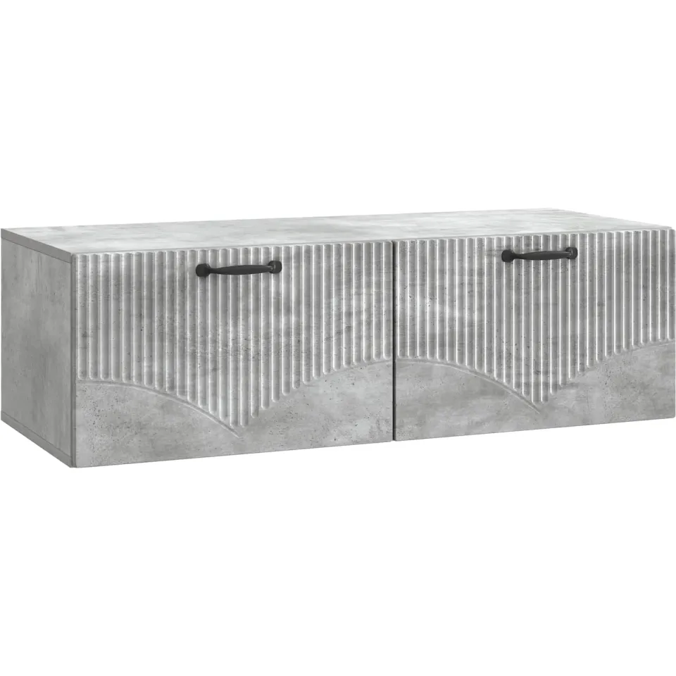 vidaXL Wandbeugel TV-kast Betongrijs 98 x 41 x 30 cm Bewerkt hout grijs, foto 3