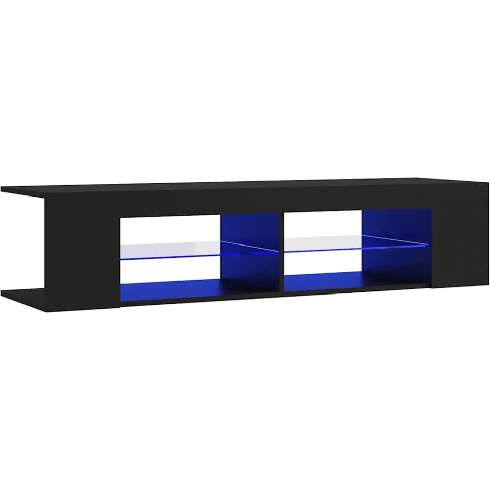 vidaXL Tv-meubel met LED-verlichting 135x39x30 cm zwart, foto 2