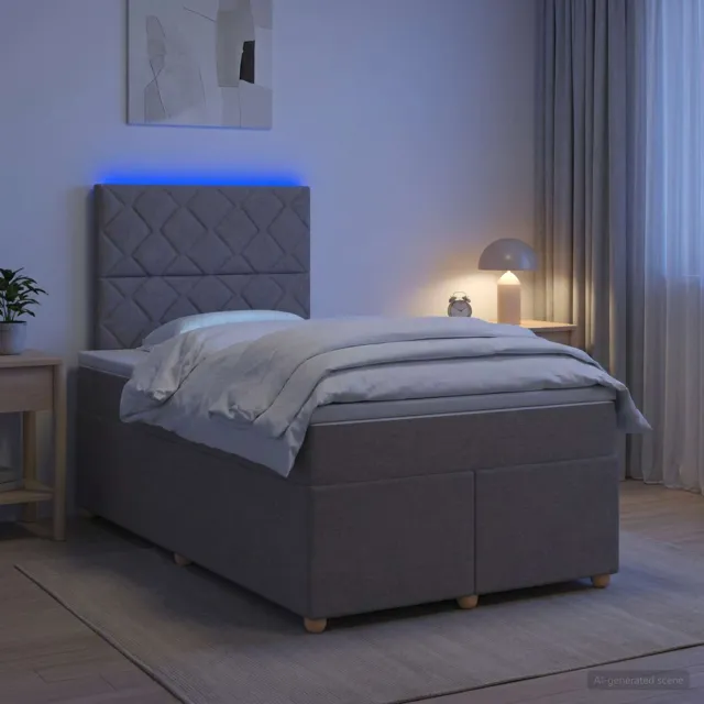 vidaXL Boxspringbed met matras met hoofdeinde Taupe 120 x 190 cm Stof
