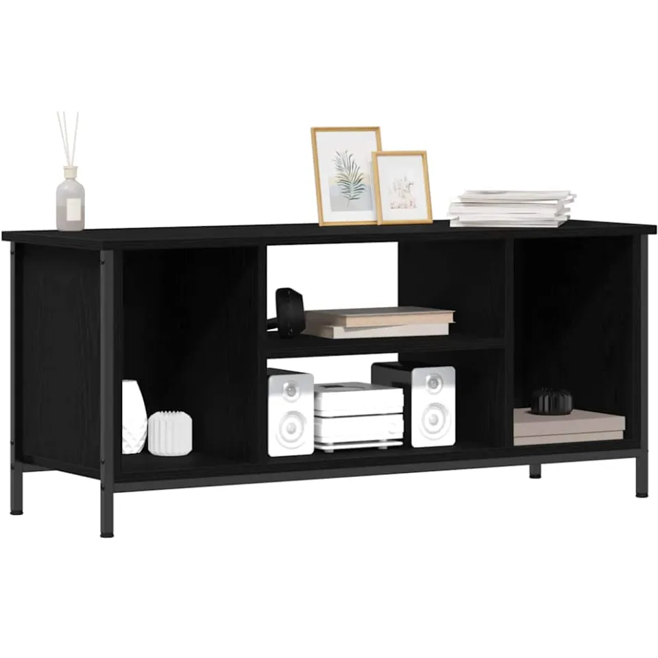 vidaXL TV-kast 102 x 35 x 45 cm Zwart Eiken Bewerkt hout