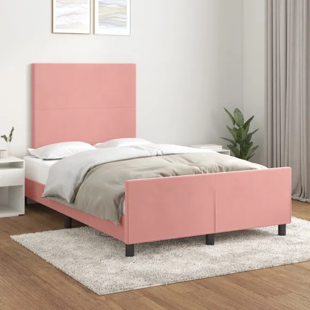 vidaXL Bedframe zonder matras 120x190 cm fluweel roze
