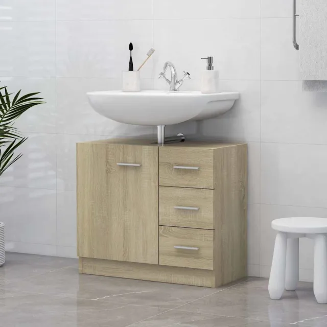 vidaXL Wastafelkast 63x30x54 cm bewerkt hout sonoma eikenkleurig, foto 2