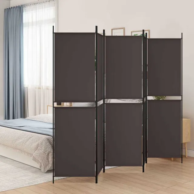 vidaXL Kamerscherm met 5 panelen 250x200 cm stof bruin, foto 2