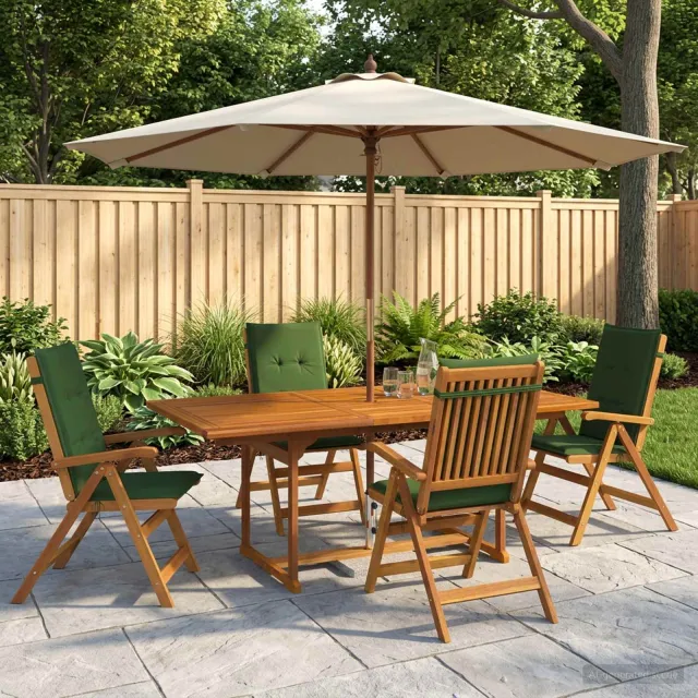 vidaXL 5-delige tuin eetset Naturel Massief Acaciahout Bruin