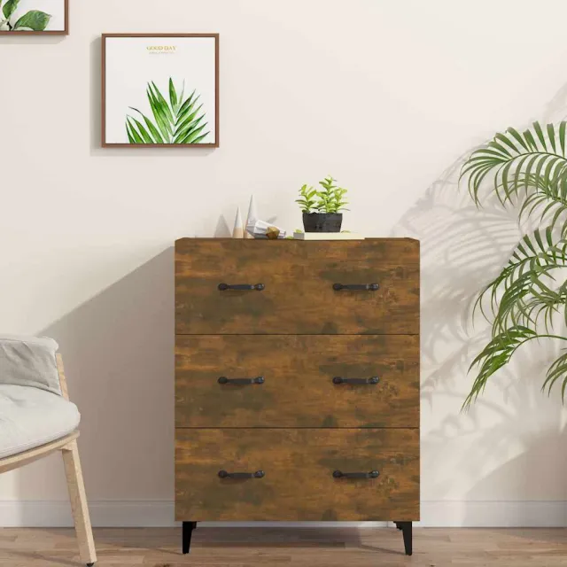 vidaXL Dressoir 69,5x34x90 cm bewerkt hout gerookt eikenkleurig, foto 2