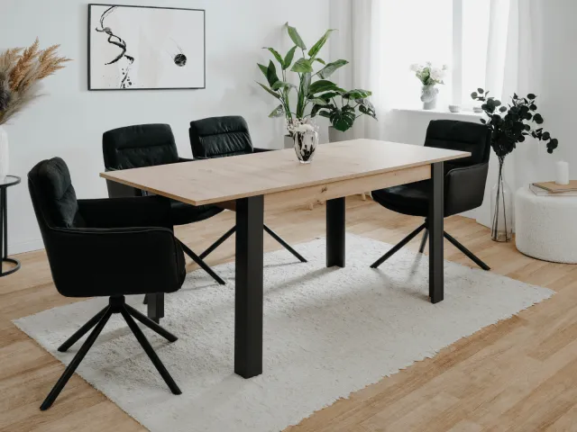 Mobistoxx TOMAKA uitschuifbare eettafel artisan eik