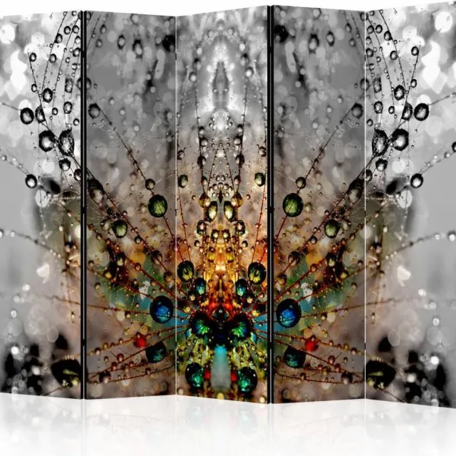 karo-art Vouwscherm - Magische ochtend dauw 225x172cm , gemonteerd geleverd, dubbelzijdig geprint (kamerscherm) Multikleur
