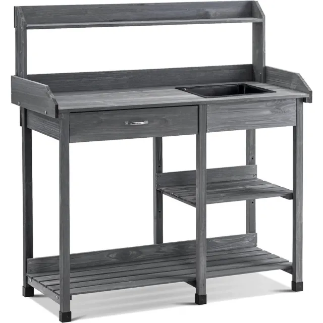 DailySupplies® Oppottafel - Tuinwerktafel - Tuinwerkbank - Antraciet