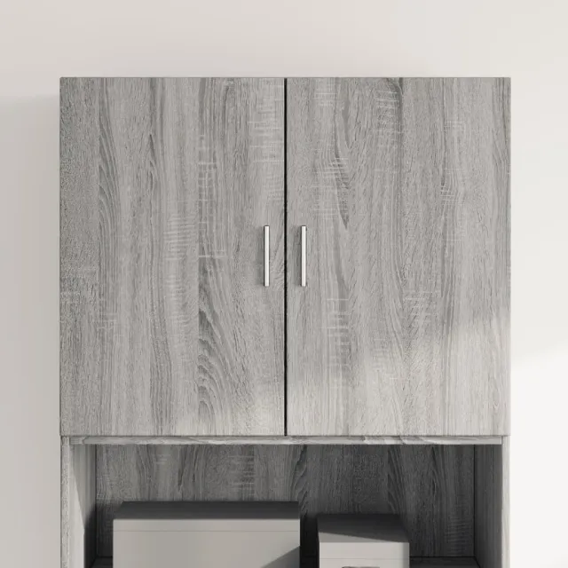 vidaXL Wandkast 80x42,5x64 cm bewerkt hout grijs sonoma eikenkleurig