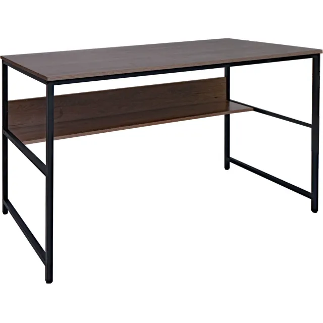 MCW Bureau MCW-K80, bureau computer bureau werkblad, metaal MDF 120x60cm ~ grijsbruin