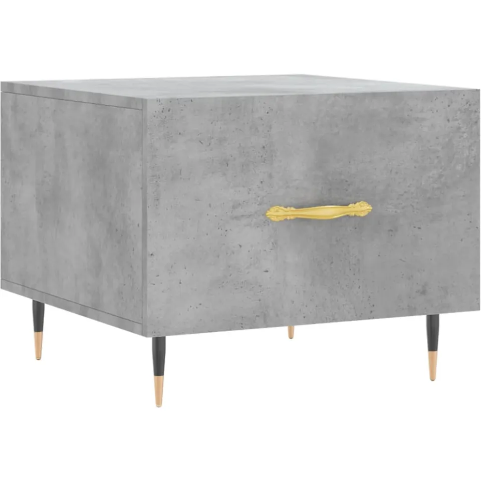 vidaXL Salontafel 50x50x40 cm bewerkt hout betongrijs grijs, foto 3