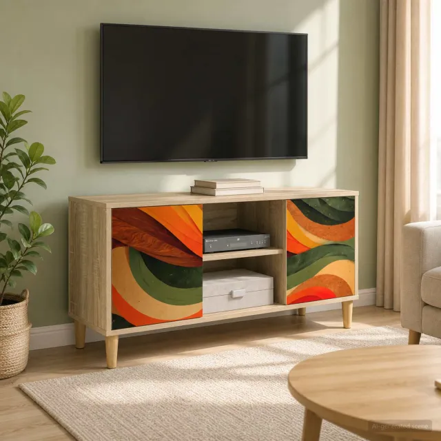 vidaXL Tv-meubel BONN 102 x 33 x 50 cm Sonoma Bewerkt hout bruin, foto 2