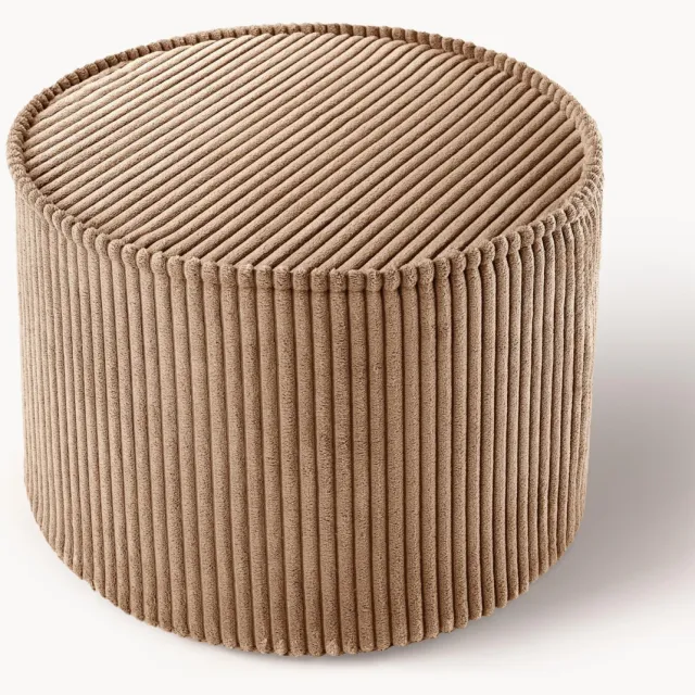 Wigiwama Kinderen corduroy poef Sugar, Ø 40 cm lichtbruin