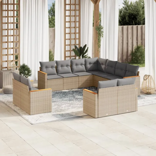 vidaXL Patio Sofa Set 11-zits Gemengd beige, foto 2