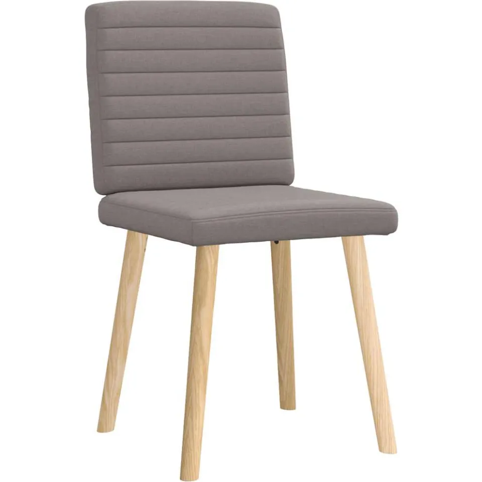 vidaXL Eetkamerstoelen draaibaar 2 st stof taupe