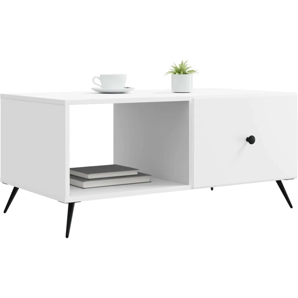vidaXL Salontafel Wit 90 x 50 x 40 cm Bewerkt hout, foto 2