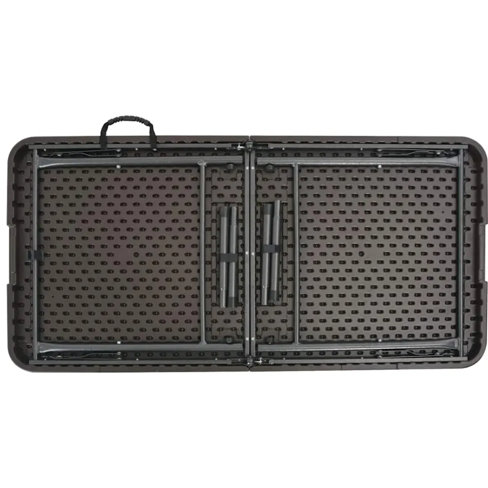 vidaXL Tuintafel inklapbaar rattan look 120x60x74 cm HDPE bruin, foto 4