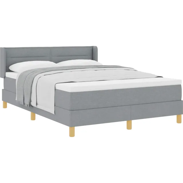 vidaXL Boxspringbed met matras Lichtgrijs 200 x 160 cm Stof
