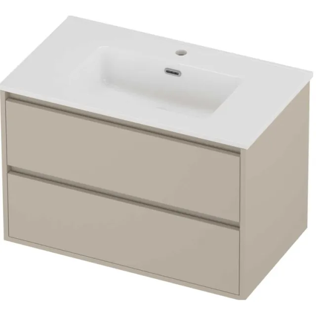 Proline Tribute Badmeubelset Porselein Elegant 1 Gat 80x46x54 cm Glans Wit Soft Linen Beige