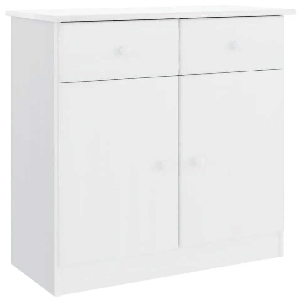 vidaXL Dressoir ALTA 77x35x73 cm massief grenenhout wit, foto 3