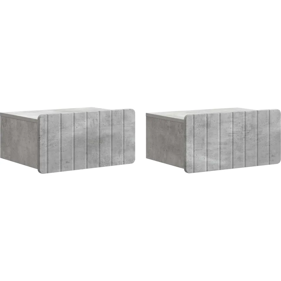 vidaXL Wandbeugel Bedkast 2 st Betongrijs 49 x 34,5 x 24 cm grijs, foto 3
