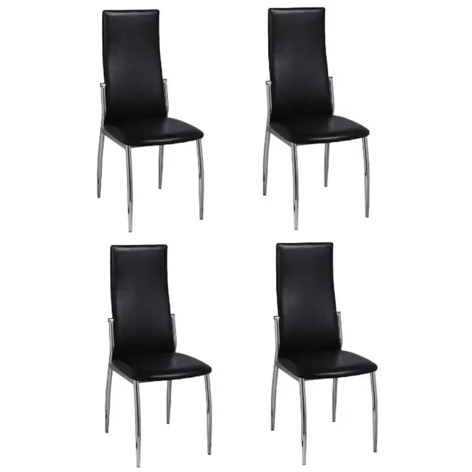 vidaXL Eetkamerstoelen 4 st kunstleer zwart, foto 3