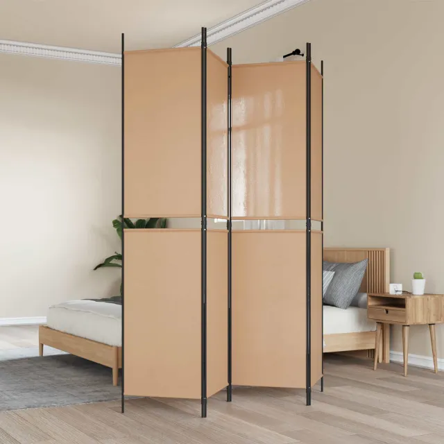 vidaXL 4-panelen roomdivider Beige 200 x 220 cm Stof, foto 2