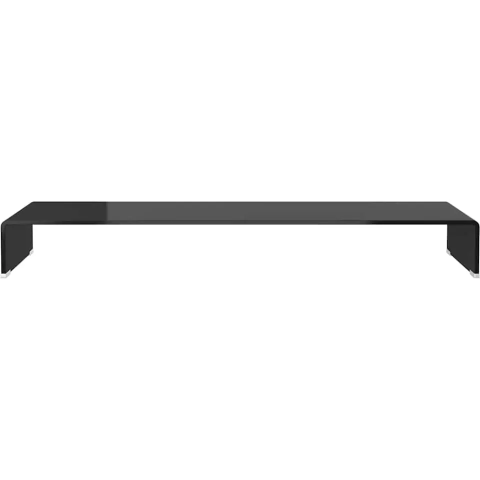vidaXL TV-meubel/monitorverhoger zwart 110x30x13 cm glas