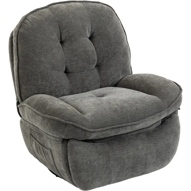 GranMaison Relaxfauteuil - Relaxzetel - Relaxstoel - Fauteuil - Stoel - Met armleuning - Voor één Persoon - Lichtgrijs + Zwart
