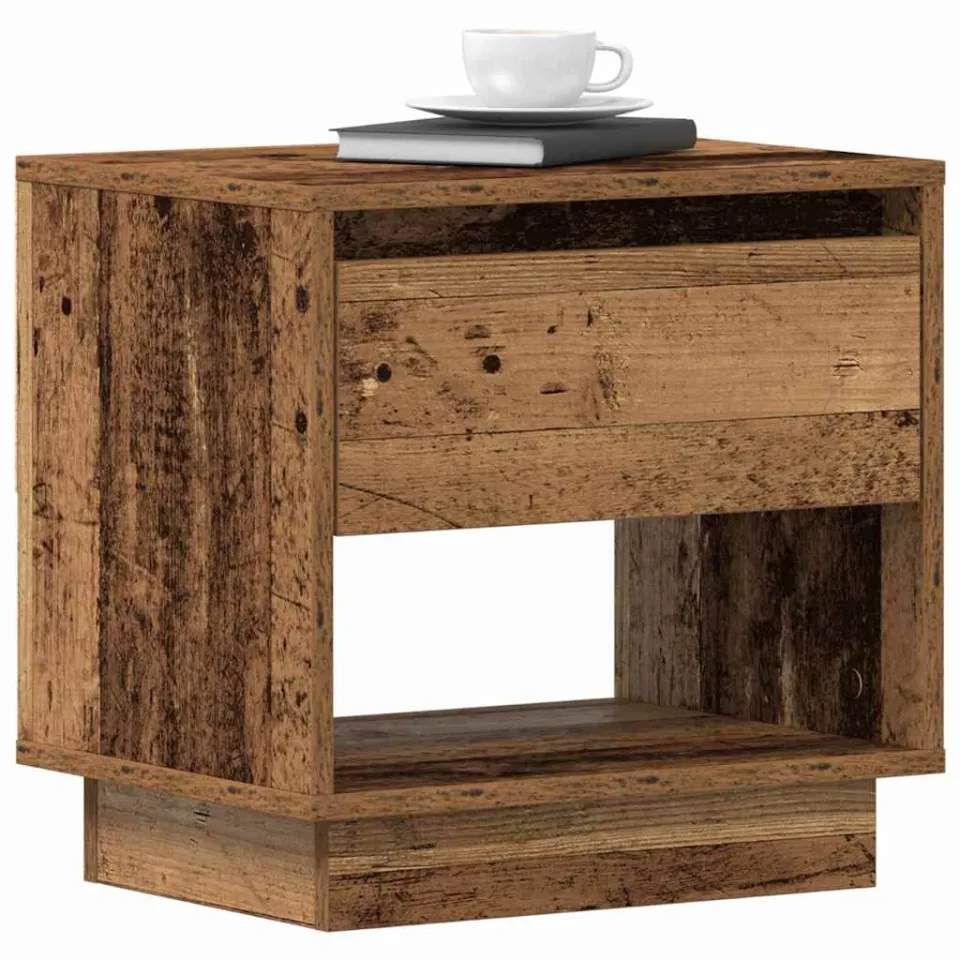 vidaXL Nachtkastje 2 st Oudhout 45 x 34 x 44 cm Bewerkt hout Bruin