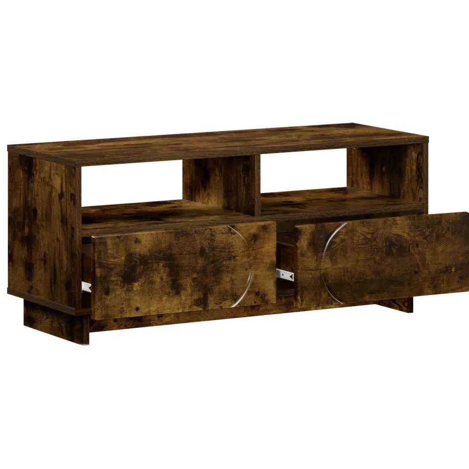 vidaXL TV-standaard 90 x 34.5 x 40 cm Gerookt eiken Bewerkt hout Bruin