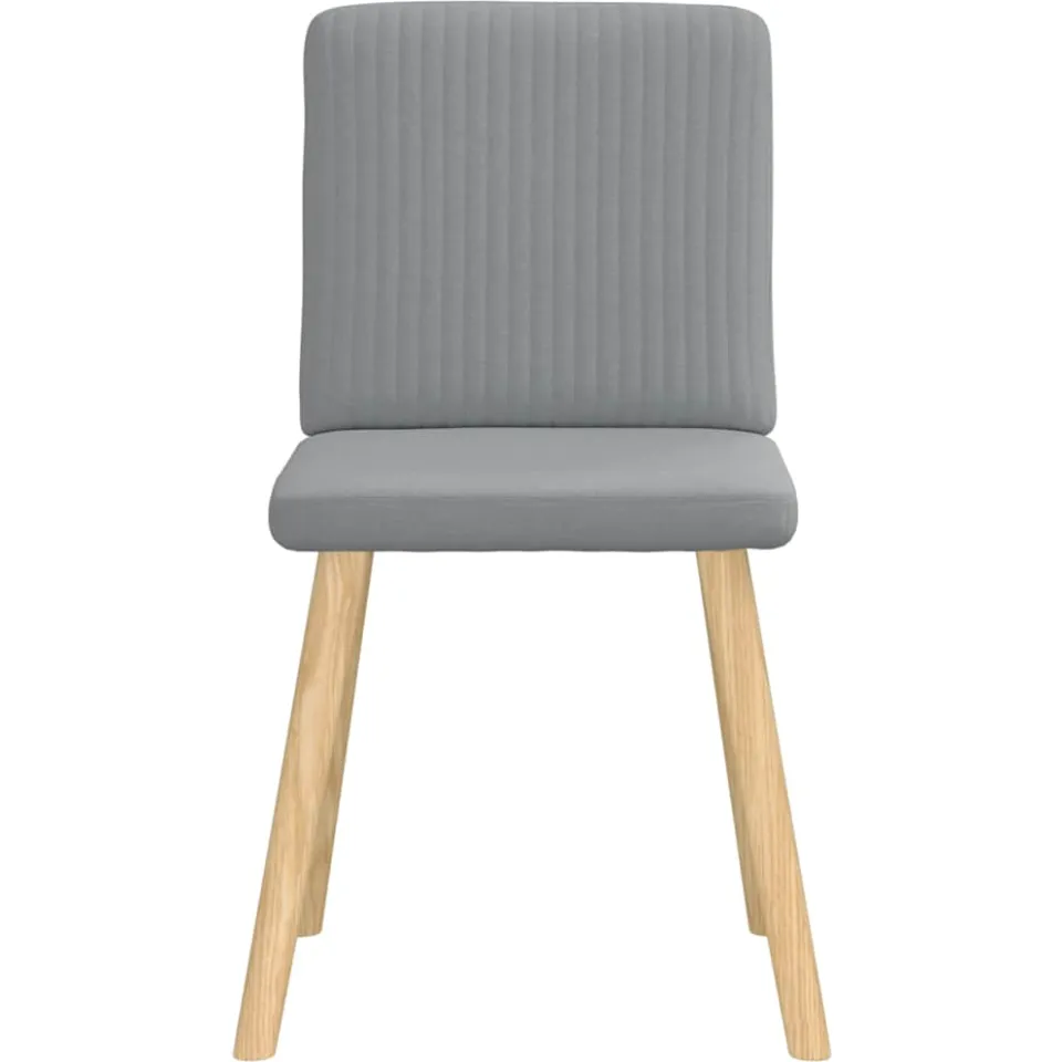 vidaXL Eetkamerstoelen 4 st stof lichtgrijs grijs, foto 4