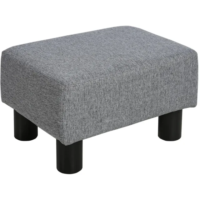 Noventra voetenbankje - poef - voetensteun - krukje - met stoffen bekleding - stabiel - modern - grijs - L40 x B30 x