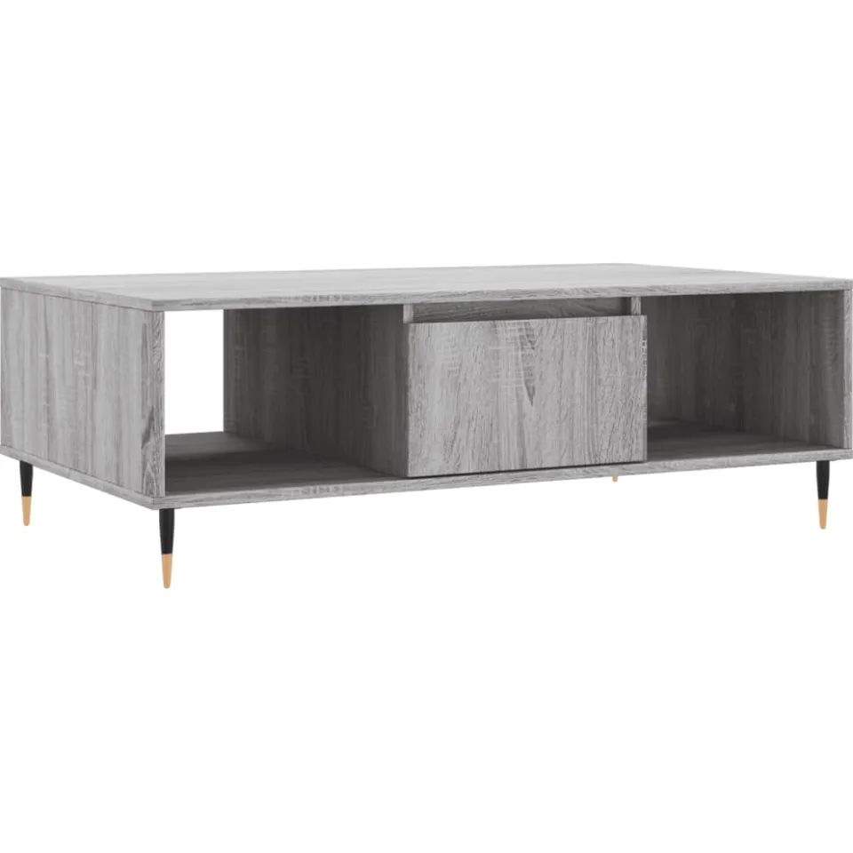 vidaXL Salontafel 104x60x35 cm bewerkt hout grijs sonoma, foto 3