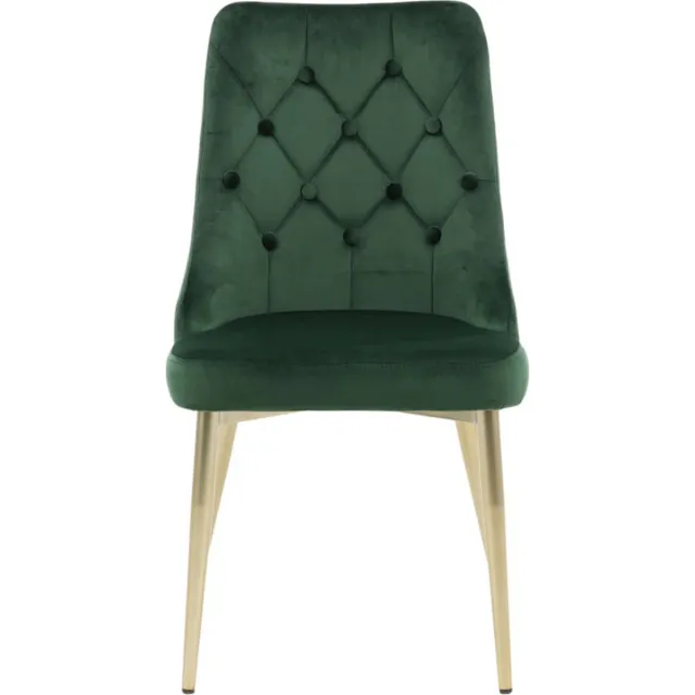 Venture Home Venture-Home-Eetkamerstoelen-2-st-Velvet-Deluxe-bosgroen-en-messing