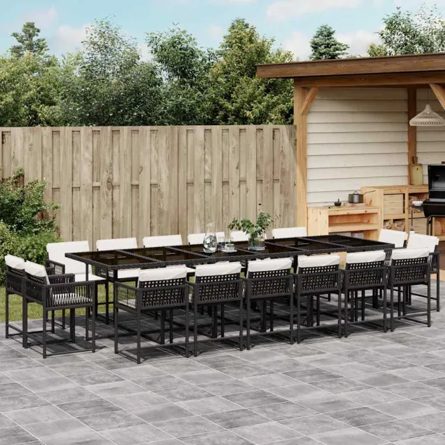 vidaXL 17-delige Tuinset met kussens poly rattan bruin, foto 2