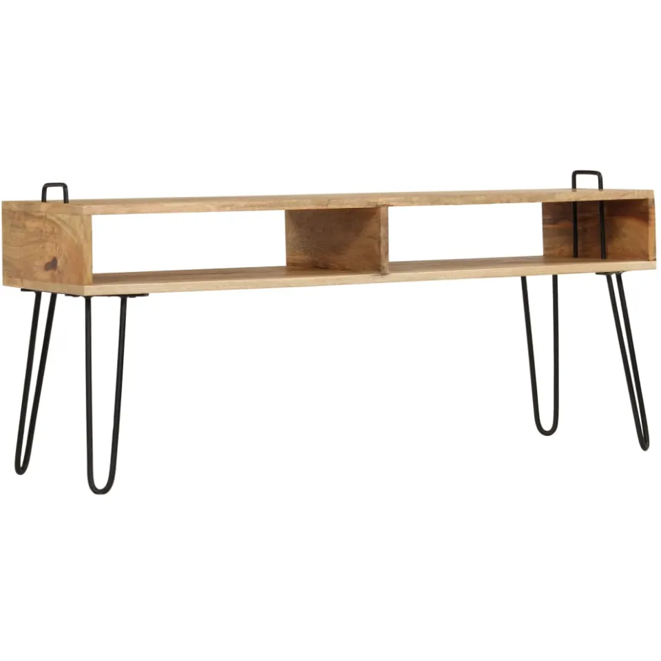 vidaXL Tv-meubel 110x35x45 cm massief mangohout bruin, foto 2