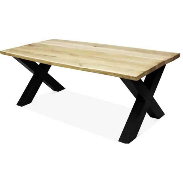 Eikenhouten boomstamtafel Friona met X poten