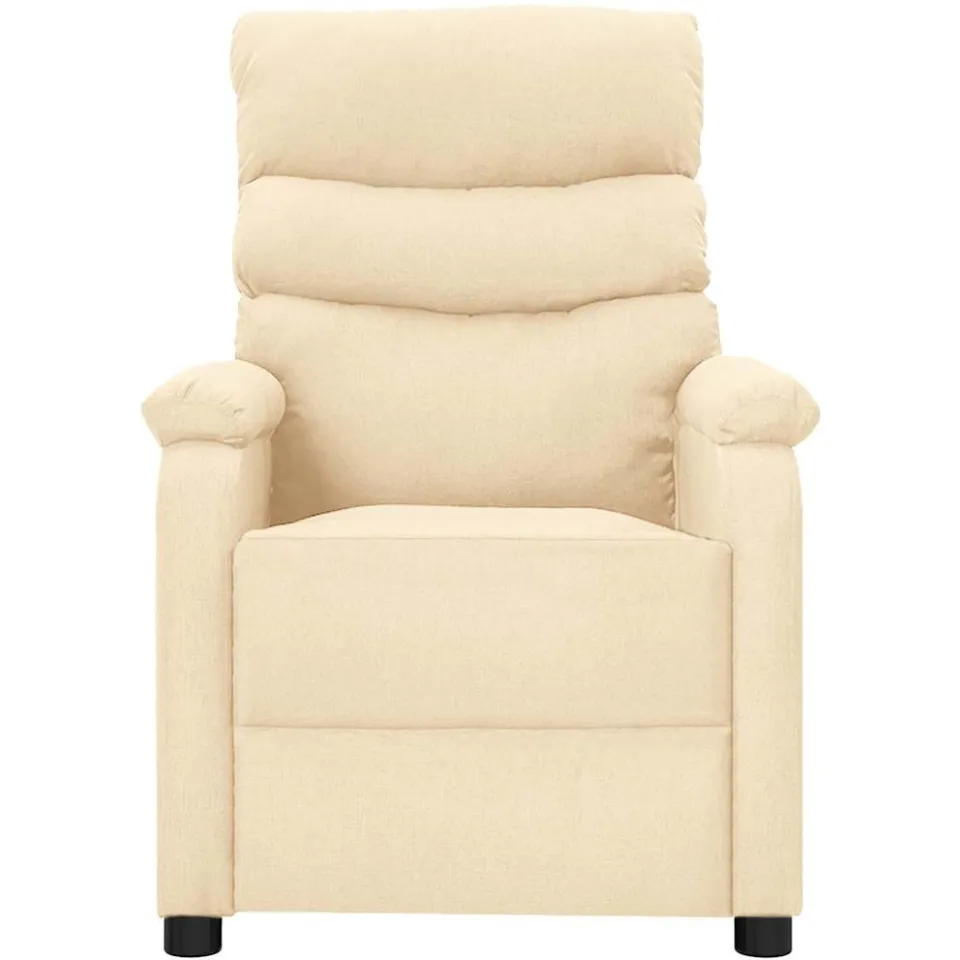 vidaXL Massagestoel stof crèmekleurig