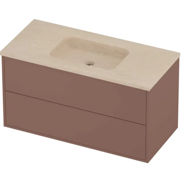 Proline Rollo Badmeubelset Hardsteen Elegant In Kader 100x46x54 cm Sand Stone Beauty Blush Rosé Goud