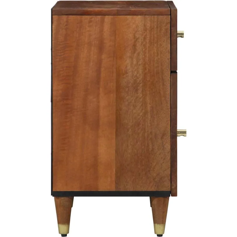 vidaXL Nachtkastje met Deur met lade Honingbruin 50 x 33 x 60 cm bruin, foto 4