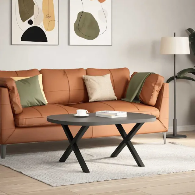 vidaXL Salontafelpoten 2 st X-vormig 70x(42-43) cm staal zwart